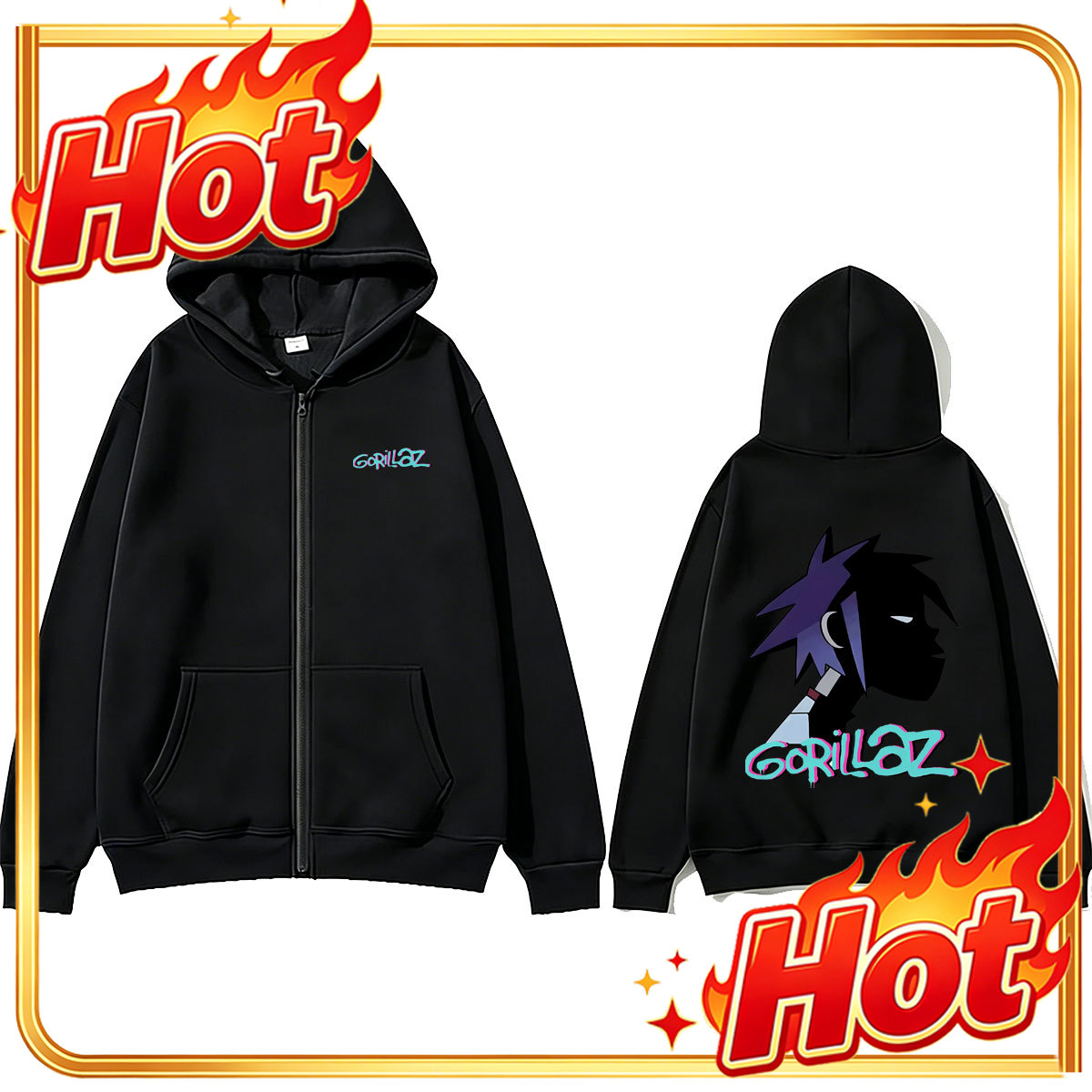هودي بسحاب بتصميم وجه فرقة الر - مراجعة Mens Fashion Zip Up Hoodies وسعره