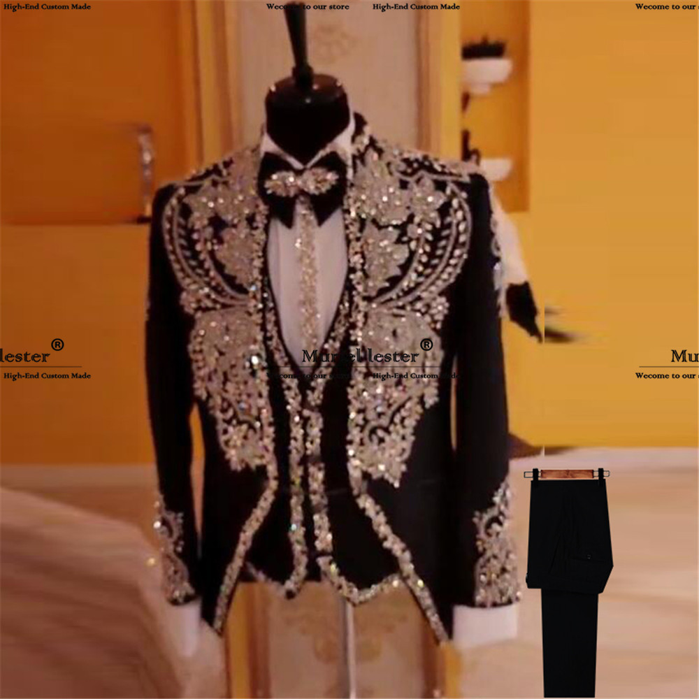 بدلات رجالية مزينة بالخرز الما - مراجعة Mens Fashion Clothes وسعره