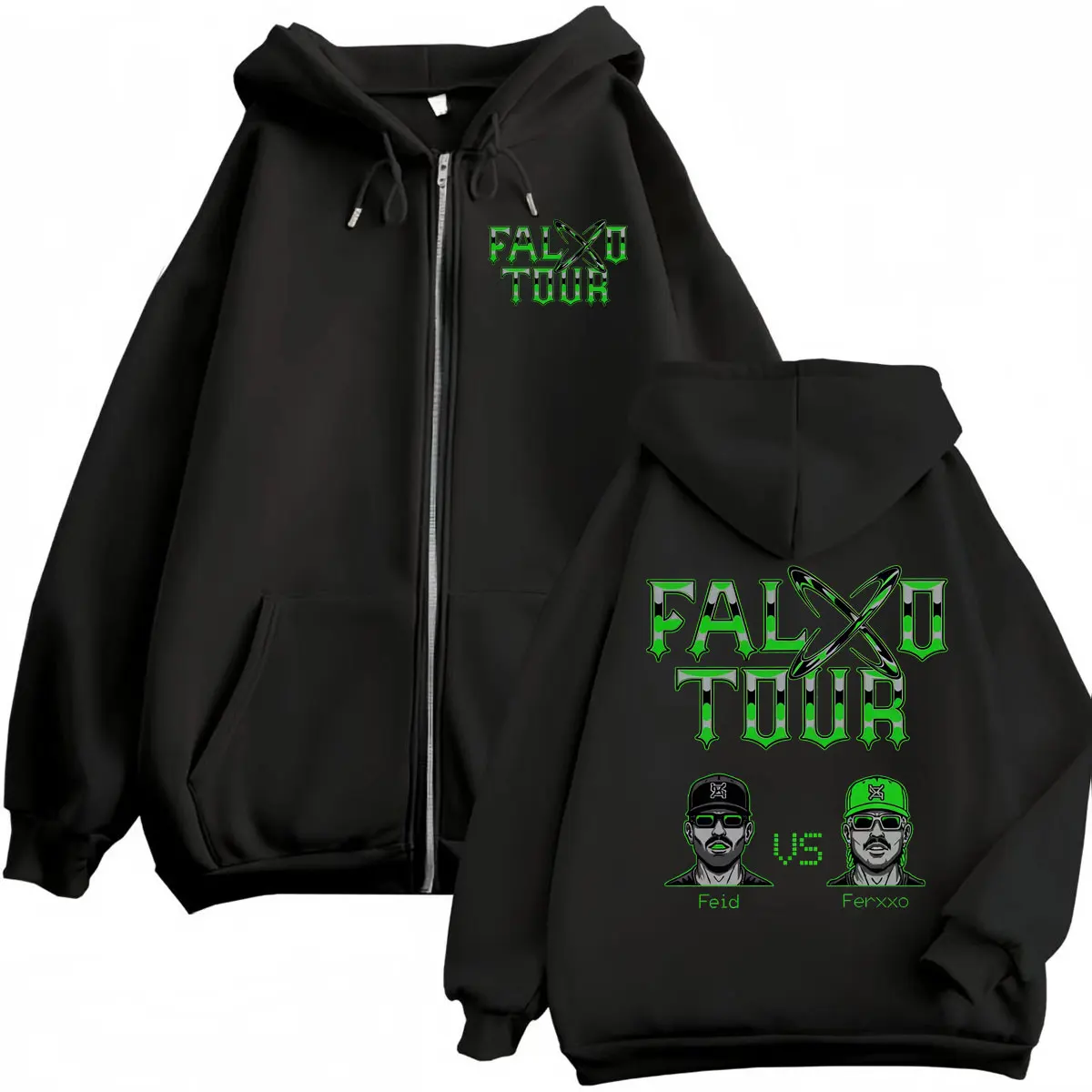 هودي بسحاب Feid Vs Ferxxo Falx - مراجعة Mens Fashion Zip Up Hoodies وسعره